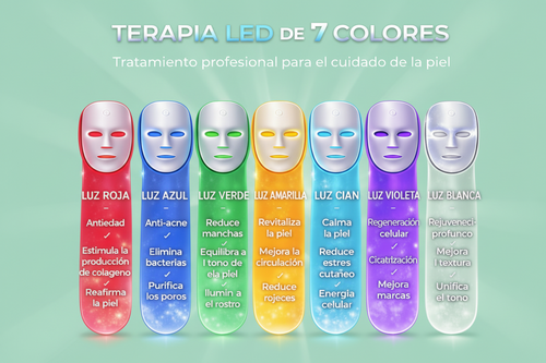 Máscara Facial LED Rejuvenecedora 7 en 1